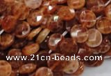 CAG635 15.5 inches 8mm faceted coin natural fire agate beads