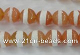 CAG6350 15 inches 8mm faceted round tibetan agate gemstone beads