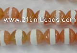 CAG6351 15 inches 10mm faceted round tibetan agate gemstone beads