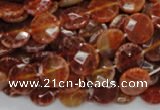 CAG636 15.5 inches 10mm faceted coin natural fire agate beads