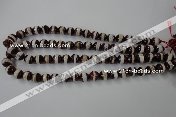 CAG6362 15 inches 8mm faceted round tibetan agate gemstone beads