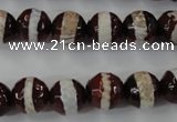 CAG6363 15 inches 10mm faceted round tibetan agate gemstone beads