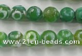 CAG6393 15 inches 12mm faceted round tibetan agate gemstone beads