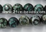 CAG6395 15 inches 8mm faceted round tibetan agate gemstone beads