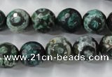 CAG6396 15 inches 10mm faceted round tibetan agate gemstone beads