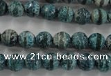 CAG6406 15 inches 8mm faceted round tibetan agate gemstone beads