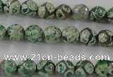 CAG6411 15 inches 12mm faceted round tibetan agate gemstone beads