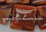 CAG646 15.5 inches 40mm square natural fire agate beads wholesale