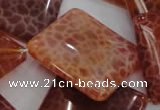 CAG647 15.5 inches 30*30mm rhombic natural fire agate beads