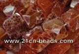 CAG650 15.5 inches 12*12mm faceted square natural fire agate beads