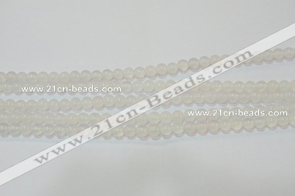 CAG6501 15.5 inches 6mm round Brazilian white agate beads