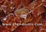 CAG651 15.5 inches 14*14mm faceted square natural fire agate beads