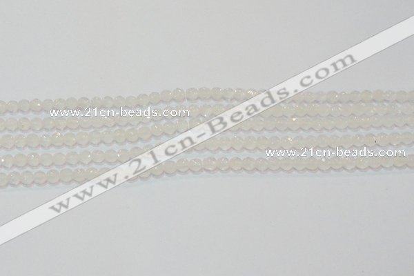 CAG6510 15.5 inches 4mm faceted round Brazilian white agate beads