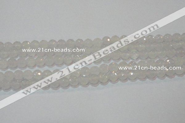 CAG6513 15.5 inches 10mm faceted round Brazilian white agate beads