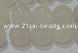 CAG6515 15.5 inches 14mm faceted round Brazilian white agate beads