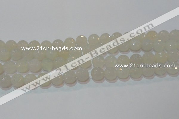 CAG6516 15.5 inches 16mm faceted round Brazilian white agate beads