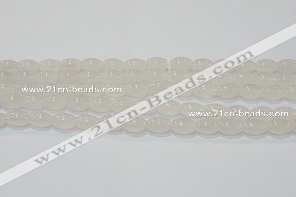 CAG6525 15.5 inches 8*12mm rice Brazilian white agate beads