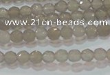 CAG6535 15.5 inches 4mm faceted round Brazilian grey agate beads