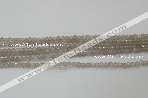 CAG6535 15.5 inches 4mm faceted round Brazilian grey agate beads