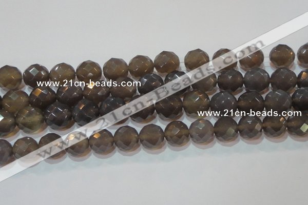 CAG6539 15.5 inches 16mm faceted round Brazilian grey agate beads