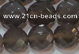 CAG6540 15.5 inches 18mm faceted round Brazilian grey agate beads