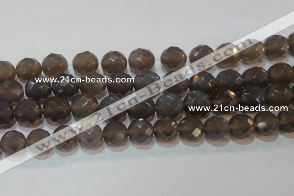 CAG6540 15.5 inches 18mm faceted round Brazilian grey agate beads