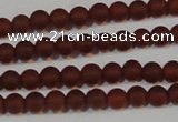 CAG6550 15.5 inches 4mm round matte red agate beads wholesale