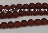 CAG6551 15.5 inches 5mm round matte red agate beads wholesale