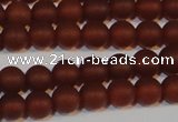 CAG6552 15.5 inches 6mm round matte red agate beads wholesale