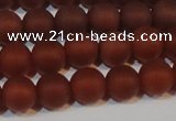 CAG6553 15.5 inches 7mm round matte red agate beads wholesale