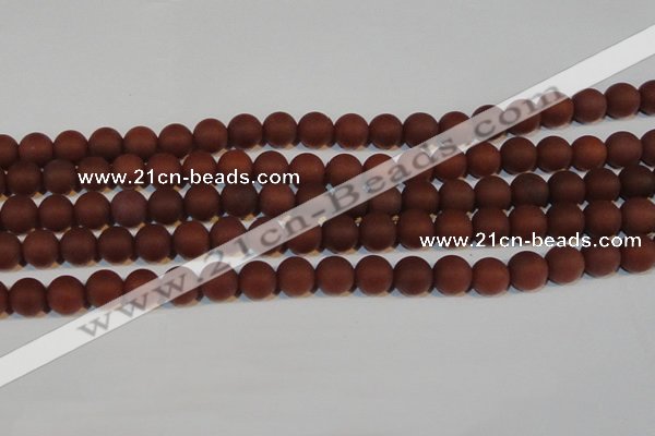 CAG6554 15.5 inches 8mm round matte red agate beads wholesale