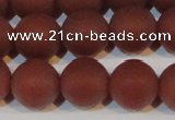 CAG6556 15.5 inches 12mm round matte red agate beads wholesale