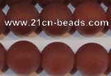 CAG6558 15.5 inches 16mm round matte red agate beads wholesale