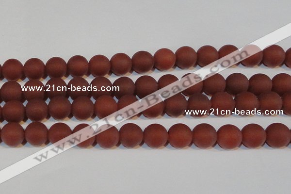 CAG6558 15.5 inches 16mm round matte red agate beads wholesale