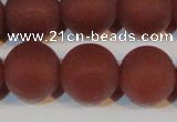 CAG6559 15.5 inches 18mm round matte red agate beads wholesale