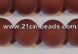 CAG6560 15.5 inches 20mm round matte red agate beads wholesale