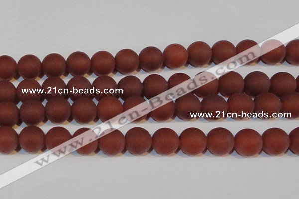 CAG6560 15.5 inches 20mm round matte red agate beads wholesale