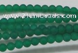 CAG6565 15.5 inches 3mm round matte green agate beads wholesale