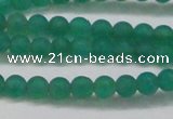 CAG6566 15.5 inches 4mm round matte green agate beads wholesale