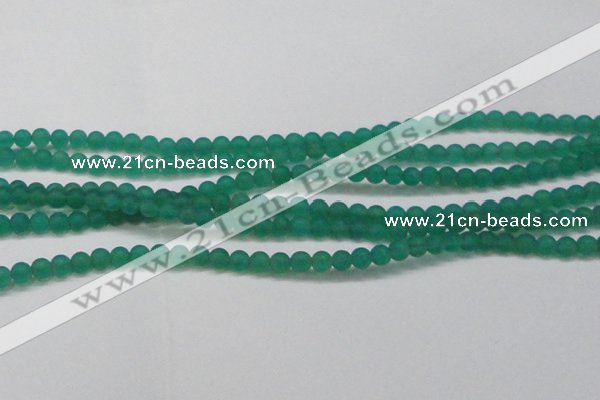 CAG6566 15.5 inches 4mm round matte green agate beads wholesale