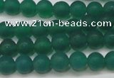 CAG6567 15.5 inches 6mm round matte green agate beads wholesale