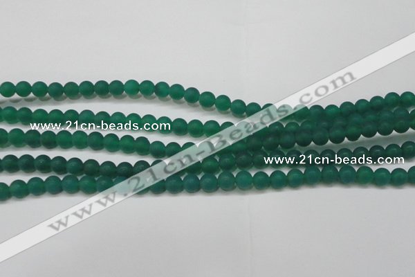 CAG6567 15.5 inches 6mm round matte green agate beads wholesale