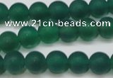 CAG6568 15.5 inches 7mm round matte green agate beads wholesale