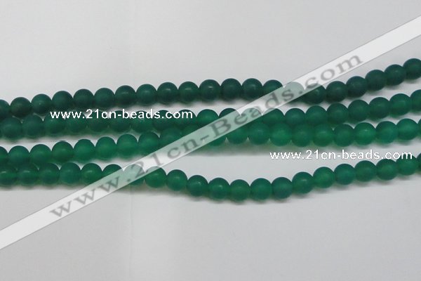 CAG6569 15.5 inches 8mm round matte green agate beads wholesale