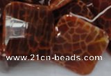 CAG657 15.5 inches 25*25mm faceted rhombic natural fire agate beads