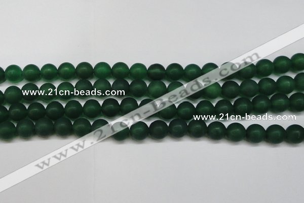 CAG6570 15.5 inches 10mm round matte green agate beads wholesale