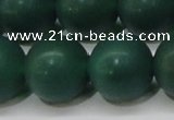 CAG6572 15.5 inches 14mm round matte green agate beads wholesale