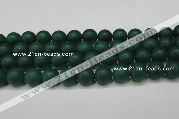 CAG6572 15.5 inches 14mm round matte green agate beads wholesale