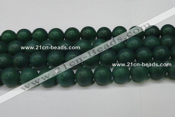 CAG6573 15.5 inches 16mm round matte green agate beads wholesale