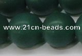 CAG6574 15.5 inches 18mm round matte green agate beads wholesale